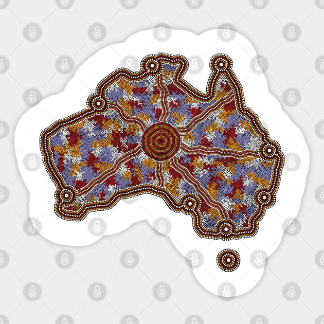 Aboriginal Map Australia Sticker by hogartharts